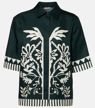 Eres &Eacute;meraude printed silk twill shirt