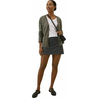 Pact On the Go-To Pocket Skort Made with Organic Cotton in Charcoal Heather at Nordstrom, Size Medium