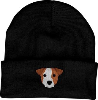 Bang Tidy Clothing Jack Russell Beanie Hat - Dog Lovers Gifts for Women - Winter Hats for Women - Knitted Wooly Ladies Hats - Dog Walking Accessories - Embroidered Gifts