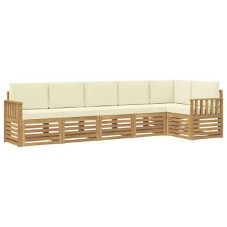 vidaXL Conjunto De Sof&aacute;s De Exterior 6 Pcs Blanco Y Crema Vidaxl