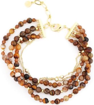 Panacea Tigers Eye Multistrand Bracelet in Brown at Nordstrom