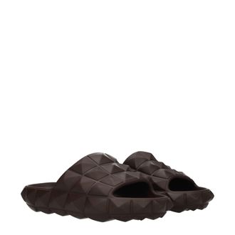 Valentino Garavani Quilted Rubber Slipper - Brown
