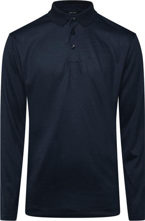 HUGO BOSS Heren H-Pado 110 Poloshirt met lange mouwen (Donkerblauw)