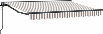 vidaXL Toldo Retr&aacute;ctil El&eacute;ctrico Gris Claro Y Blanco. 3,5 X 2 M Vidaxl