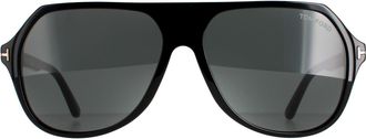 Tom Ford Aviator Shiny Black Smoke FT0934-N Hayes Sunglasses