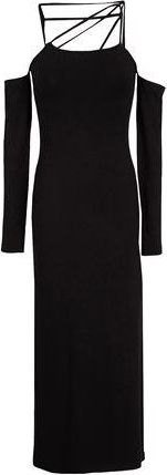 8 by YOOX VISCOSE JERSEY OFF-SHOULDER STRAP MIDI DRESS