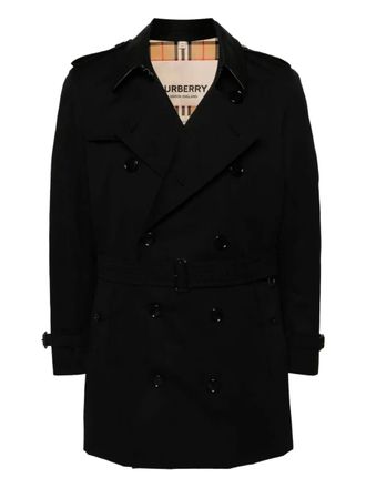 Burberry Wimbledon belted trench coat - men - Cotton/Viscose/Cotton/Calf Leather/Organic Cotton - 44 - Black