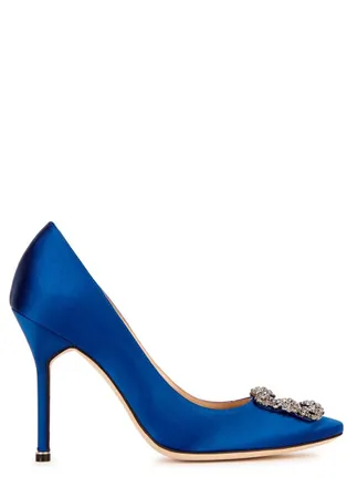 Manolo Blahnik Hangisi 105 Silk-satin Pumps - Blue