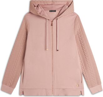 Freddy Felpa donna comfort con zip e cappuccio e maniche a trecce