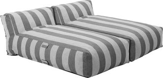 Oviala Conjunto de muebles de jard&iacute;n modulares y 2 tumbonas grises a rayas