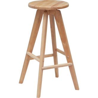 Jonathan Y Designs Ceren MidCentury Round Solid Wood Backless Bar Stool in Natural (25.5 Counter Stool) at Nordstrom, Size Small