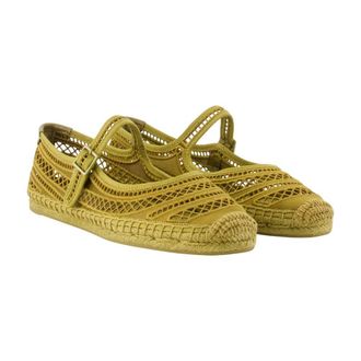 Tory Burch Open Weave Viscose Espadrille Flat - Green