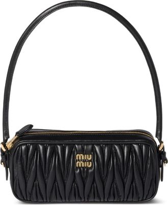 Miu Miu Borsa mini matelassé in pelle - Nero