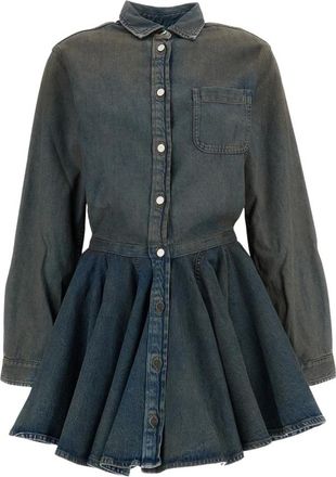 Haikure Kleedjes, Dames, Blauw, S, Denim, Denim Shirt Dress
