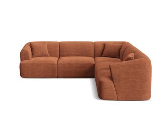 Cosmopolitan Design Sof&aacute; esquinero sim&eacute;trico modular 6 plazas pana terracota