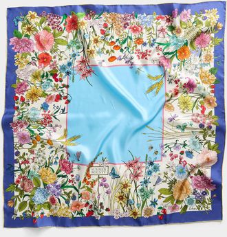 Simons Womens Spring flower pure silk scarf