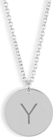 Meshmerise Initial Disc Pendant Necklace in White-Y at Nordstrom Rack