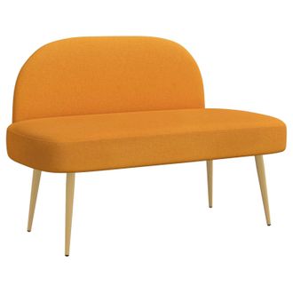 vidaXL Banco Tapizado Con Respaldo Amarillo Oscuro 110 X 60 X 76 Cm Vidaxl