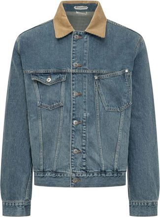 J.W.Anderson Blue Solid Shirt Collar Jacket