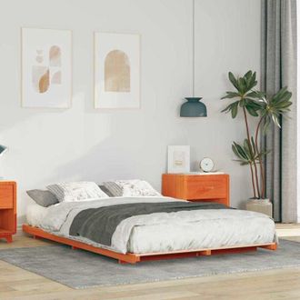 vidaXL Struttura letto a terra Cera marrone 140 x 190 cm - Vidaxl