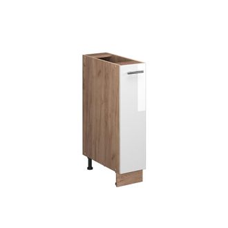 Vicco Mueble De Botica Fame-line, Blanco Alto Brillo/roble Dorado, 20 Cm Sin Encimera, Vicco