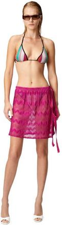 Missoni Wrap Cover-up Miniskirt In Zig Zag Lamé Viscose in Purple at Nordstrom, Size 42 It