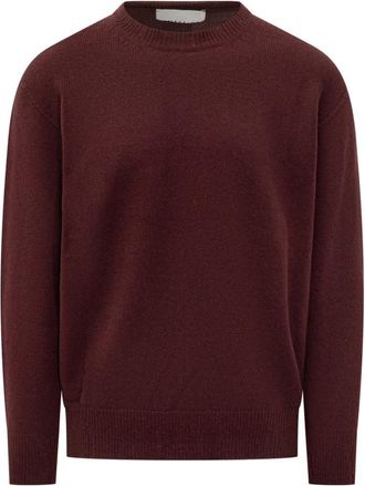 Amaranto Ronde hals trui van wol - Heren - Ronde hals truien - Rood - L - Wol - Truien & Vesten