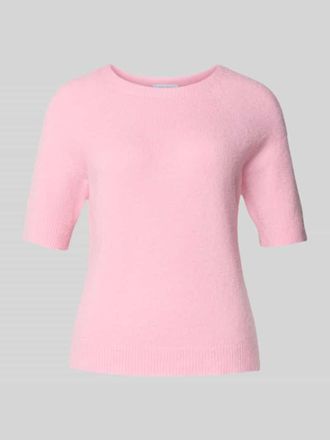 Rich & Royal Strickpullover mit gerippten Abschl&uuml;ssen in Hellrosa, Gr&ouml;&szlig;e XL