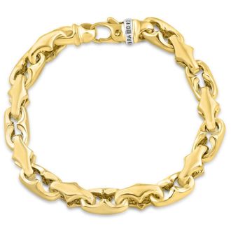 Pompeii3 Mens 14k Gold (65gram) or Platinum (104gram) 9mm Link Bracelet 8.5