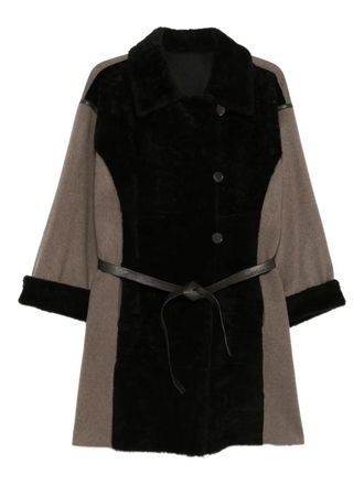 Marester panelled coat - women - Fabric - 44 - Black