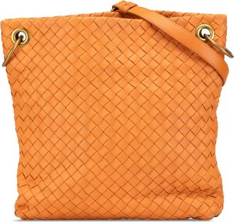 Bottega Veneta Pre-owned Womens Intrecciato Leather Crossbody - Beige - One Size