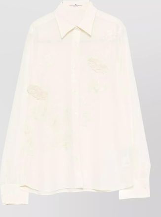 Ermanno Scervino silk shirt embroidered long sleeves sheer design