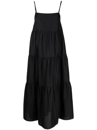 Matteau tiered-design midi dress - Black