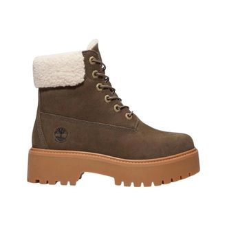 Timberland Schoenen, Dames, Bruin, 40 EU, Leer, Enkellaarsjes met veters van kunstleer