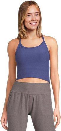 Beyond Yoga Spacedye Slim Racerback Cropped Tank Top Womens Clothing Eternal Blue Heather : SM, Elastane/Polyester/Spandex