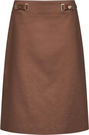 Fendi Rokken, Dames, Bruin, M, Katoen, Flared Midi Rok