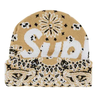 SUPREME Bandana Big Logo Beanie Tan FW24BN61-TAN
