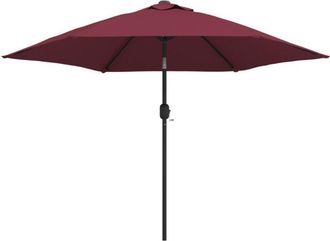 vidaXL Sombrilla De Jard&iacute;n Con Luces Led Palo Acero Rojo Burdeos 300cm Vidaxl