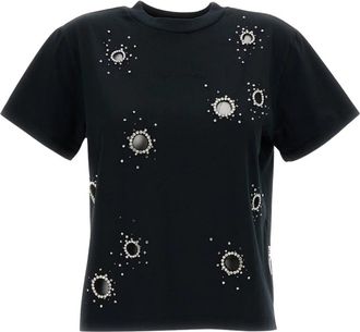 Des_Phemmes Klassiek T-shirt met ronde hals - Dames - T-shirts - Zwart - XS - Tops