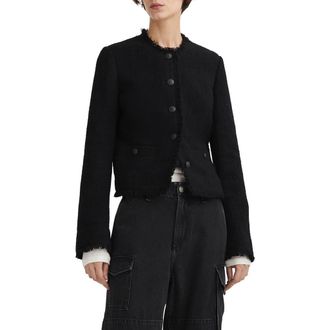 Rag & Bone Carmen Fringe Tweed Jacket in Black at Nordstrom Rack, Size 12