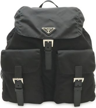 Prada Black Nero Nylon Leather Backpack (Pre-Owned)