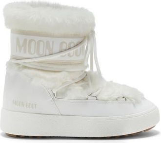 Moon Boot LTrack Faux Fur Water Repellent Boot in White at Nordstrom, Size 35