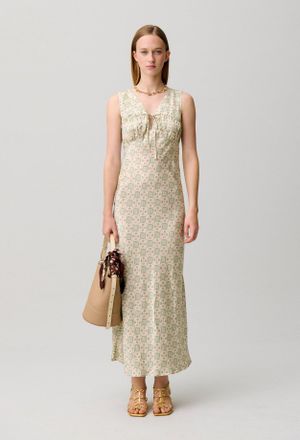 Claudie Pierlot Robe satin&eacute;e motif