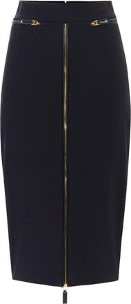 Elisabetta Franchi Mid-Length Black Pencil Skirt With High Waist