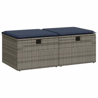 vidaXL Vidaxl Set Divano Giardino 2 Pz Con Cuscini Grigio Polyrattan Acacia