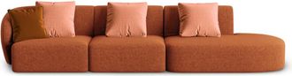 BLOOMINGLOFT 4-Sitzer Designsofa,,Chiara Chenille mit Ottomane - Rechts