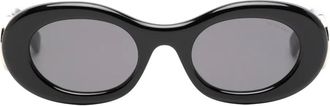 Bulgari oval-frame sunglasses - Black