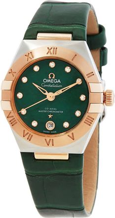 Omega Constellation Automatic Chronometer Diamond Green Dial Ladies Watch 131.23.29.20.99.001