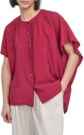 DKNY Textured Voile Button-Up Shirt in Beet at Nordstrom Rack, Size X-Small