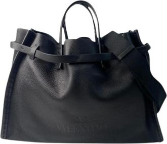 Valentino Pre-owned Tote Bags, female, Black, Size: ONE SIZE Pre-owned Leather Shoulder Bag